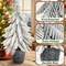 11" Mini Flocked Christmas Tree – Snowed Artificial Pine in Pot, Tabletop Winter Holiday Home Decor